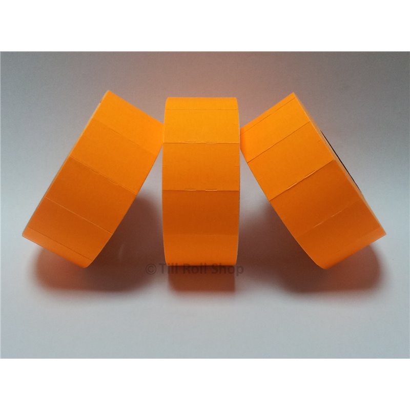 30,000 Fluorescent Orange Permanent Price Gun Pricing Labels - 26mm x 16mm - CT7