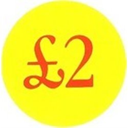 '£2' Promotional Labels / Stickers - Qty: 500