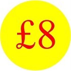 '£8' Promotional Labels / Stickers - Qty: 500