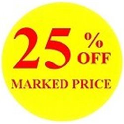 '25% off' Promotional Labels / Stickers - Qty: 2000