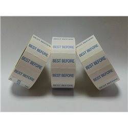 10,000 White 'Batch No / Best Before' Price Gun Pricing Labels - 26mm x 16mm - CT7