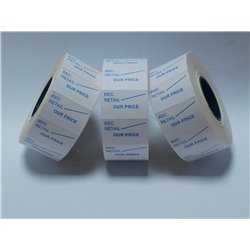 1,000 25 x 15mm White Thermal Transfer Labels 25mm Core